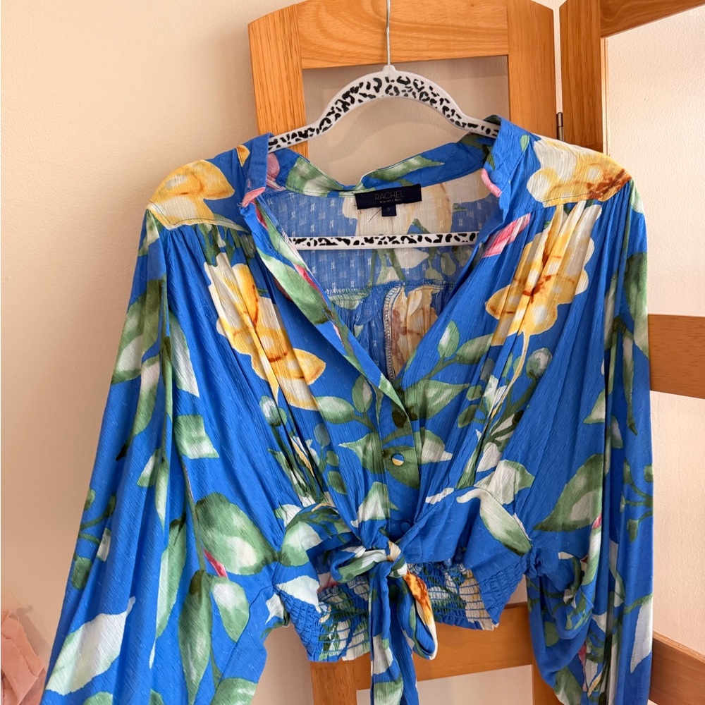 Floral Blue Women's Top